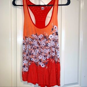 Womens floral and stripe tank